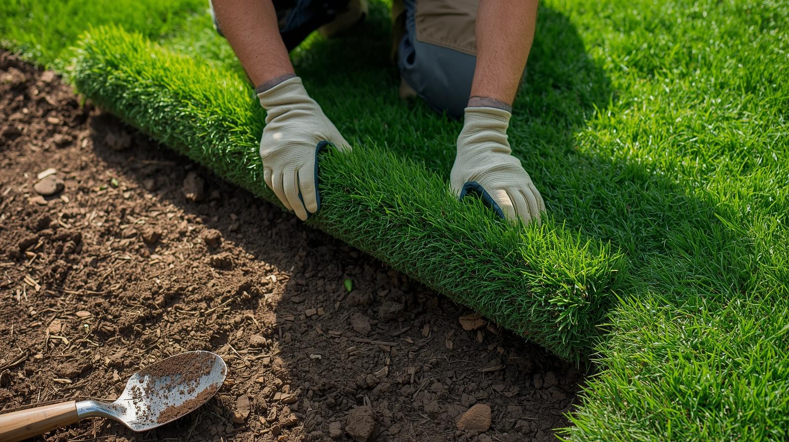 Professional sod installation in Windsor, Ontario by MSN All Seasons Landscaping creating a lush green lawn
